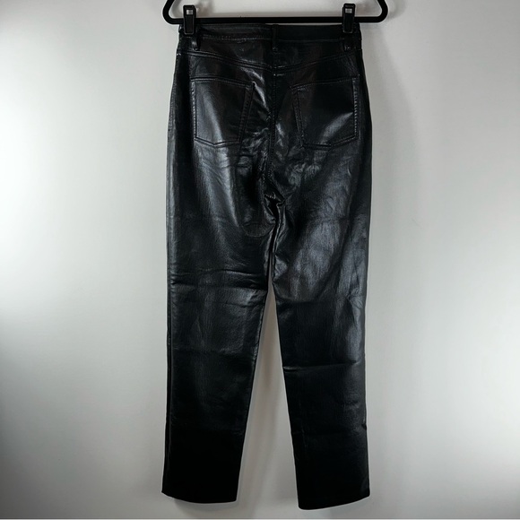 Aritzia Wilfred Faux Leather High Rise Straight Leg Black Women’s Pants Size 6 - Picture 5 of 5